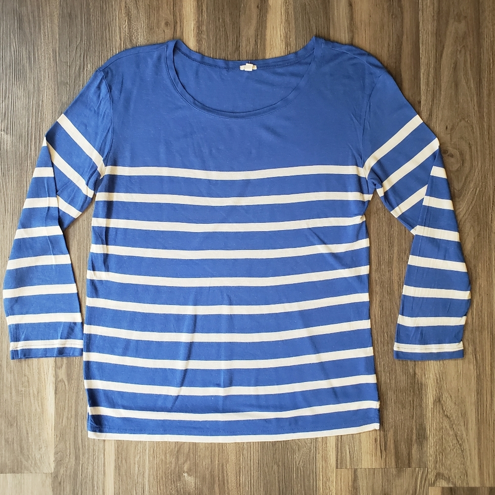 Jcrew Boatneck Blue White Striped Tee